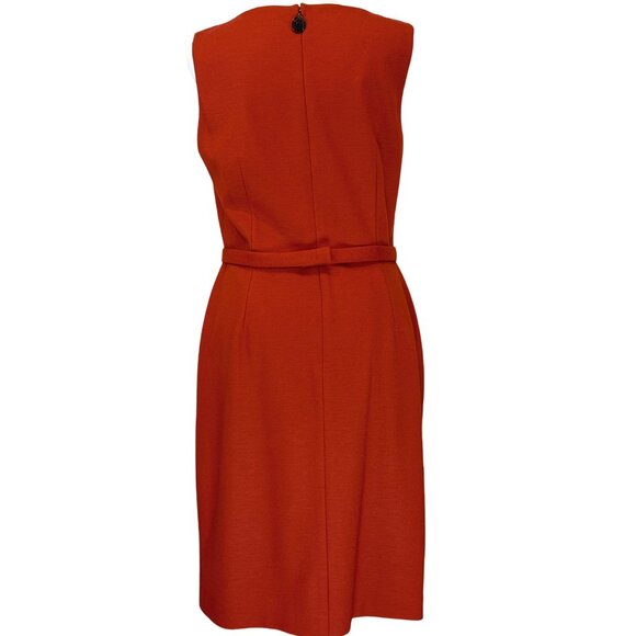 Women's Elie Tahari for Nordstrom Wool Blend Sleeveless Sheath Dress in Rust - Picture 5 of 7